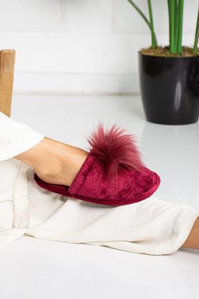 دمپائی خانگی زرشکی زنانه پارچه ای Mrt Shoes - کد 354120586