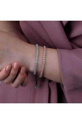 دستبند نقره صورتی زنانه 925 عیار 925KOLYE - کد 355026170