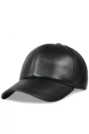 کلاه مشکی زنانه چرم خالص Hopenhome - کد 355382079
