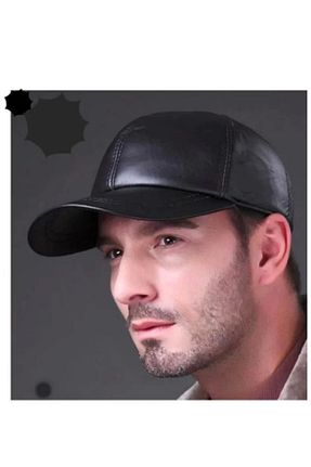 کلاه مشکی زنانه چرم خالص Hopenhome - کد 355382079