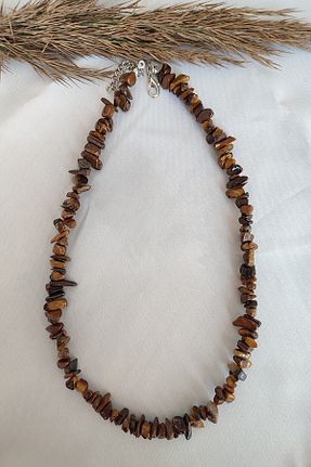 گردنبند جواهر قهوه ای زنانه سنگ badeaccessories - کد 355627443