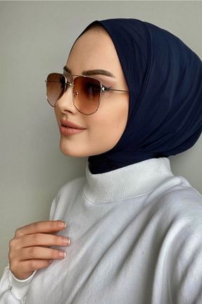 شال سرمه ای زنانه کرپ Morvela co - کد 349335086