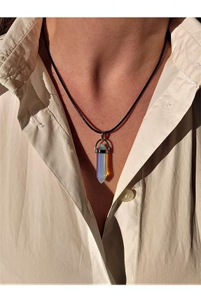 گردنبند جواهر سفید زنانه برنجی TÜKKAN ACCESSORİES - کد 354499107