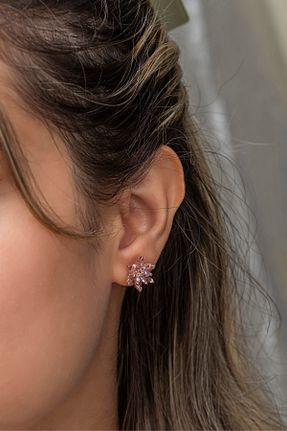 گوشواره نقره صورتی زنانه 925 عیار NEREZE - کد 355007436