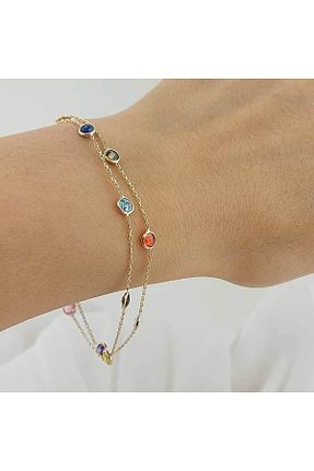 دستبند طلا رنگی زنانه 14 عیار BİLEZİKHANE - کد 355024293