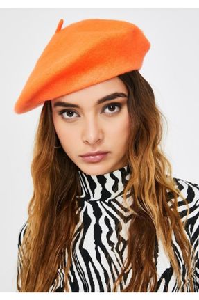 کلاه پشمی نارنجی زنانه پشمی کد 356550180