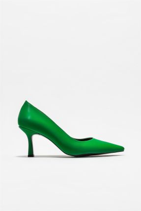 کفش استایلتو سبز پاشنه نازک پاشنه متوسط ( 5 - 9 cm ) کد 356704096