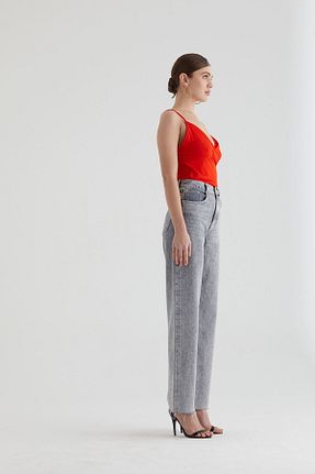 شلوار جین نارنجی زنانه پاچه گشاد Pantamo Jeans - کد 299958769