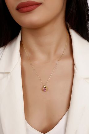گردنبند نقره طلائی زنانه 925 عیار Lia Berto - کد 355630967