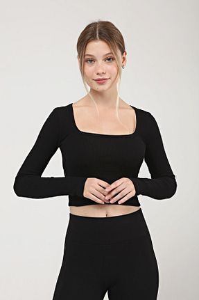 بلوز مشکی زنانه ساده LAENT - کد 355702225