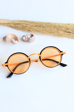 عینک آفتابی نارنجی زنانه 50 UV400 مات بیضی کد 356342068