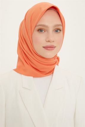 روسری نارنجی پنبه - پلی استر 100 x 100 کد 356519543
