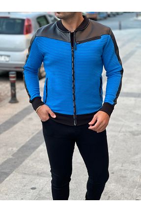 کاپشن آبی مردانه چرم مصنوعی rvs moda - کد 356858948