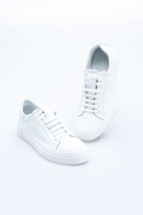 کفش اسنیکر سفید زنانه چرم طبیعی کد 356971073