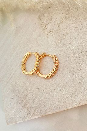 گوشواره استیل (فولاد) طلائی زنانه روکش طلا Ressia - کد 142073779