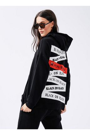 سوئیشرت مشکی زنانه چاپی Black on Black - کد 357001931