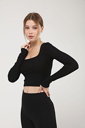 بلوز مشکی زنانه ساده LAENT - کد 355702225