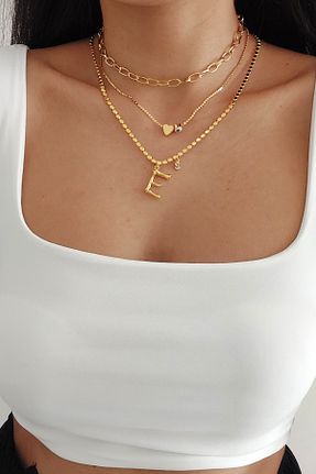 گردنبند جواهر طلائی زنانه روکش طلا Histakı - کد 356751107