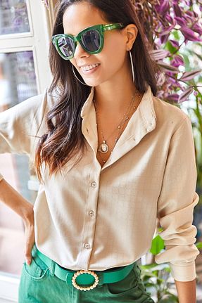 پیراهن نباتی زنانه رگولار Olalook - کد 356704796