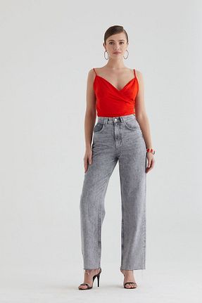 شلوار جین نارنجی زنانه پاچه گشاد Pantamo Jeans - کد 299958769
