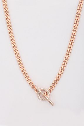گردنبند نقره صورتی زنانه 925 عیار Mistik Silver - کد 75182833