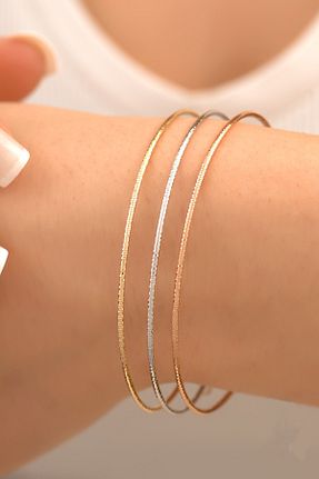 دستبند طلا زرد زنانه 14 عیار Ayyıldız Kuyumculuk - کد 39457321