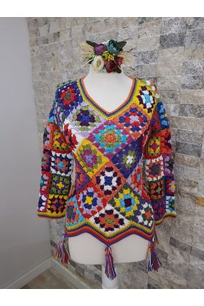 پلیور نارنجی زنانه Etnik MUNEWER DESIGN - کد 69008182