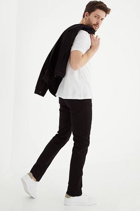 شلوار جین مشکی مردانه پاچه ساده Fashion Friends - کد 75529006