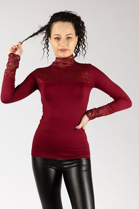بادی زرشکی زنانه یقه ماهیگیر Nacar - کد 75413781