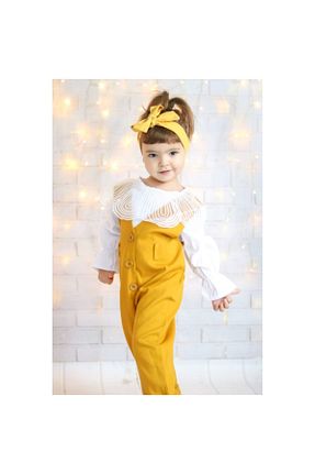 ست بالاتنه و پائین تنه زرد بچه گانه بافتنی 3 Çınar - کد 75826006