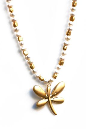 گردنبند جواهر طلائی زنانه روکش نقره کد 4153190