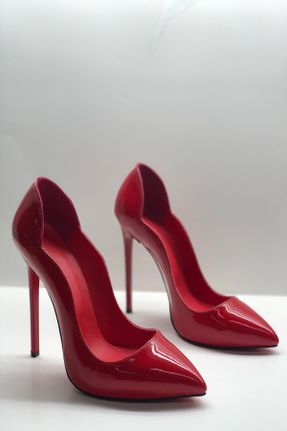 کفش پاشنه بلند کلاسیک قرمز زنانه چرم لاکی پاشنه پلت فرم پاشنه بلند ( +10 cm) کد 76164463