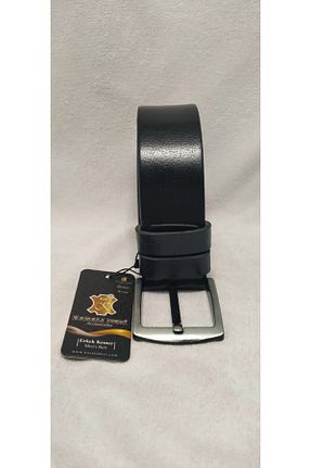 کمربند مشکی مردانه چرم خالص Karalı Deri - کد 79910946