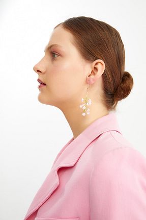 گوشواره جواهر رنگی منجق Padam Paris - کد 357881427