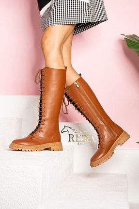 بوت / نیم بوت قهوه ای زنانه جیر Rebel shoes - کد 358215131