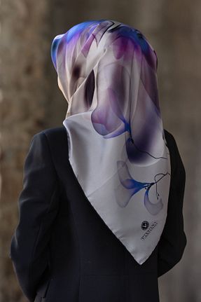 روسری طوسی 90 x 90 Vissona - کد 358402395