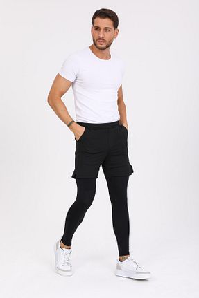 شلوارک و برمودا مشکی زنانه پارچه FİT WOMEN - کد 358430851