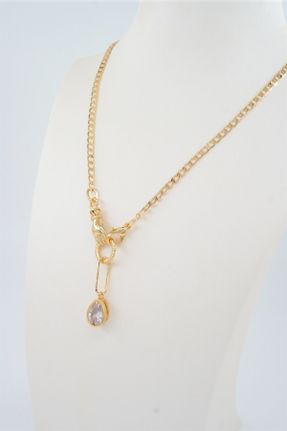 گردنبند جواهر طلائی زنانه برنز کد 357961615
