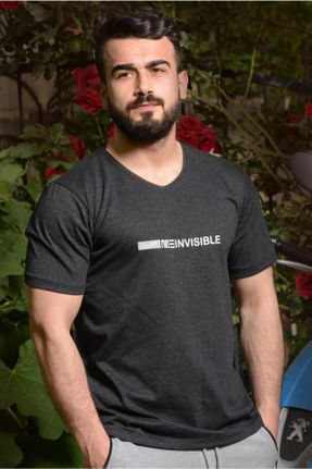 تی شرت مشکی مردانه اسلیم فیت یقه گرد پنبه (نخی) تکی بیسیک کد 106162923