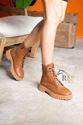 بوت / نیم بوت قهوه ای زنانه چرم مصنوعی Rebel shoes - کد 358141448