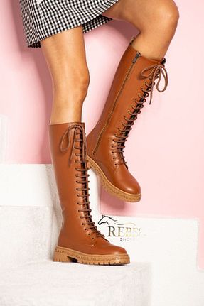 بوت / نیم بوت قهوه ای زنانه جیر Rebel shoes - کد 358215131