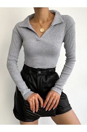 بلوز طوسی زنانه ساده ladyzey - کد 358280270