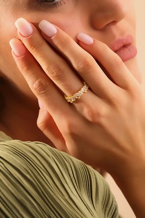 انگشتر نقره طلائی زنانه زیرکن Bilsen Store - کد 358333922