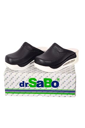دمپائی مشکی زنانه چرم خالص DR SABO - کد 127749043