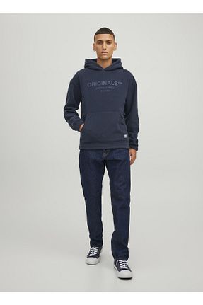 سوئیشرت سرمه ای مردانه چاپی Jack & Jones - کد 357547472