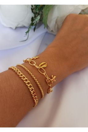 دستبند جواهر طلائی زنانه کد 357961209