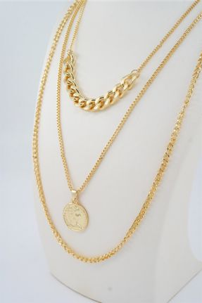 گردنبند جواهر طلائی زنانه برنز کد 357971210