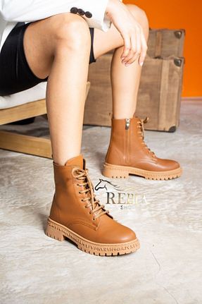 بوت / نیم بوت قهوه ای زنانه چرم مصنوعی Rebel shoes - کد 358141448