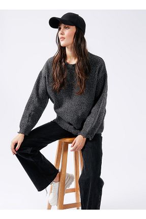 پلیور طوسی زنانه ساده Black on Black - کد 357987545