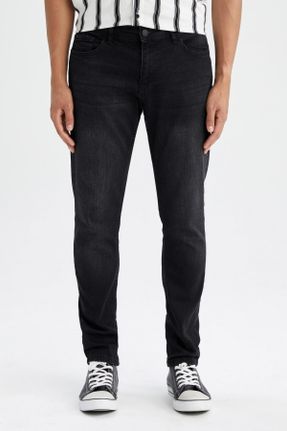شلوار جین مشکی مردانه پاچه تنگ اسلیم استاندارد کد 358639722